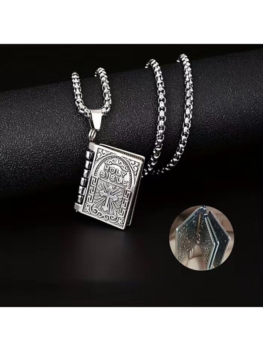 Holy Bible with The Lord's Prayer Necklace / Pendant #858 - Picture 3 of 16